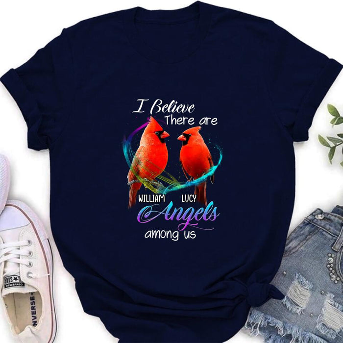 Custom Personalized Memorial Cardinal T-shirt/Hoodie - Gift Idea For Family/Friend - I Believe There Are Angels Among Us