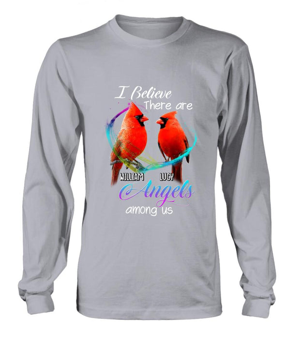 Custom Personalized Memorial Cardinal T-shirt/Hoodie - Gift Idea For Family/Friend - I Believe There Are Angels Among Us