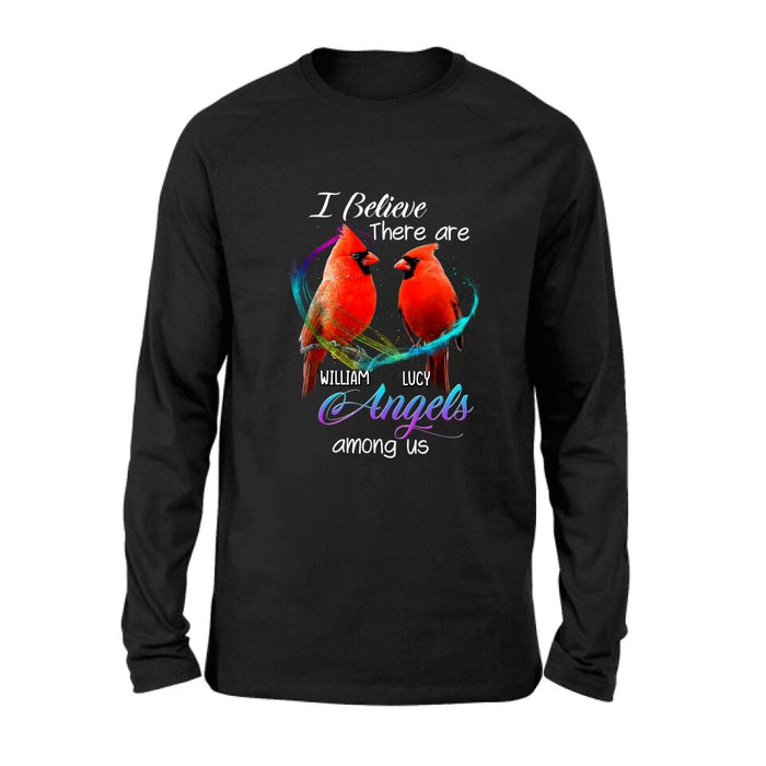 Custom Personalized Memorial Cardinal T-shirt/Hoodie - Gift Idea For Family/Friend - I Believe There Are Angels Among Us