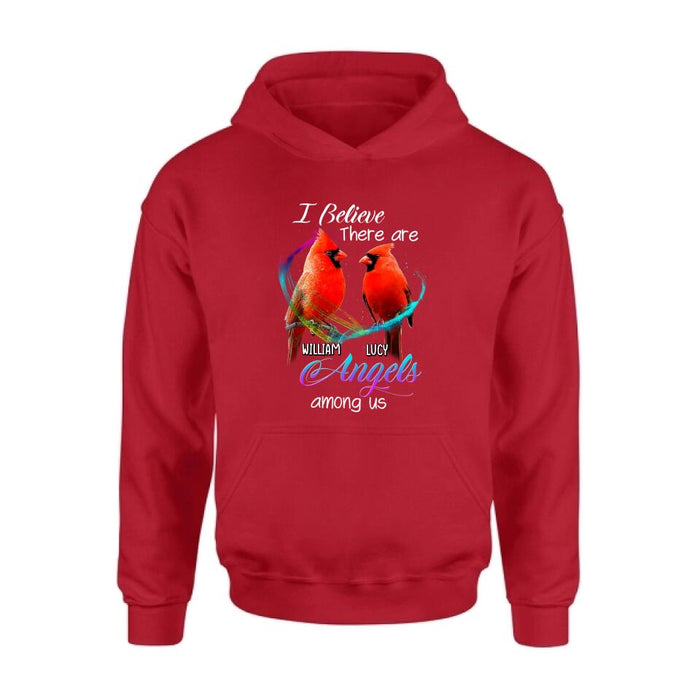 Custom Personalized Memorial Cardinal T-shirt/Hoodie - Gift Idea For Family/Friend - I Believe There Are Angels Among Us