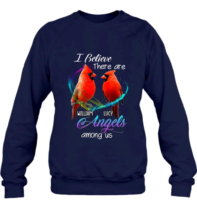 Custom Personalized Memorial Cardinal T-shirt/Hoodie - Gift Idea For Family/Friend - I Believe There Are Angels Among Us