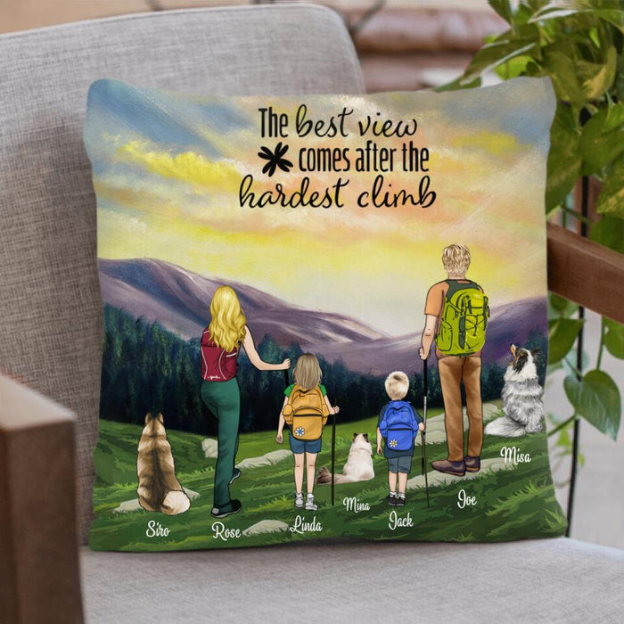 Custom Personalized Hiking Pillow - Full Options- Best Father's day Gift From Wife To Husband - The Best View Comes After The Hardest Climb - BHN3H5
