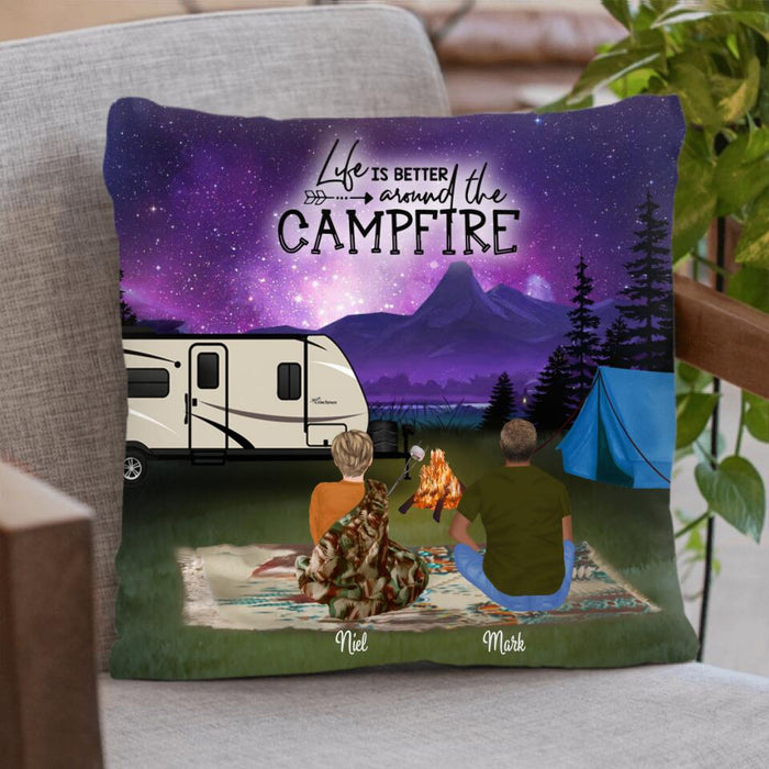 Custom Personalized Night Camping Pillow Cover - Best Gift For The Whole Family - Parents with up to 3 Kids and 3 Pets - NIMLQ4