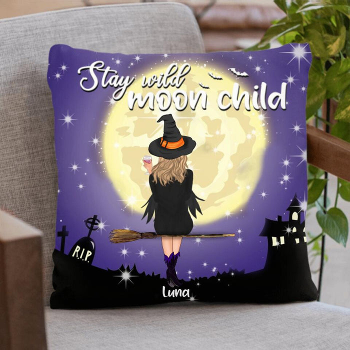 Custom Personalized Witchy Pillow Cover - Up to 4 Witches - Stay Wild Moon Child - OCEL9Z