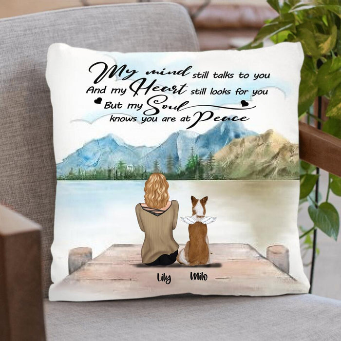 Custom Personalized Dog Mom Pillow Cover - Upto 5 Dogs - Memorial Gift - Best Gift For Dog Lover - You Are At Peace - TBZX4U