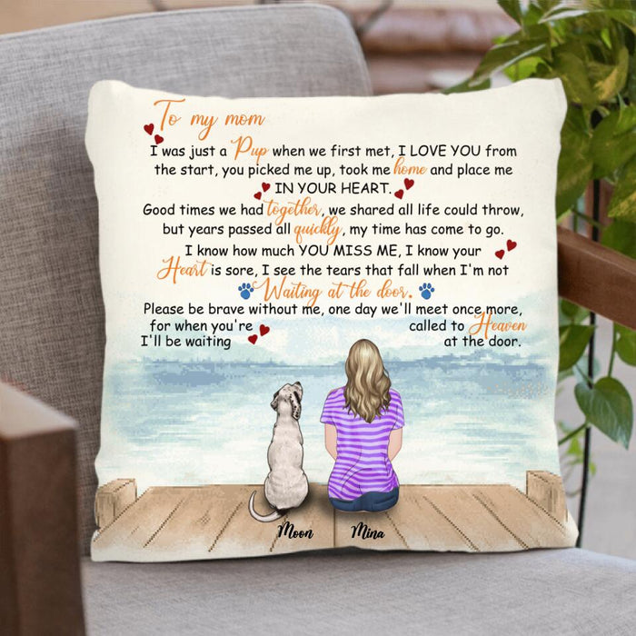 Custom Personalized Memorial Dog Pillow Cover - Single Parent With Upto 4 Dogs - Memorial Gift For Dogs Lovers - M04NKJ