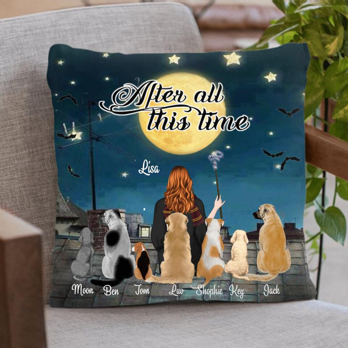 Custom Personalized Witch Pillow Cover - Upto 7 Dogs - Gift For Dog Lovers - After All This Time