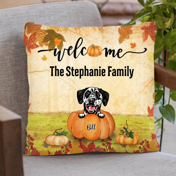 Custom Personalized Autumn Cat Dog Pillow Cover - Upto 5 Pets - Best Gift For Dog/ Cat Lover - Welcome The Stephanie Family - 6A1NG6