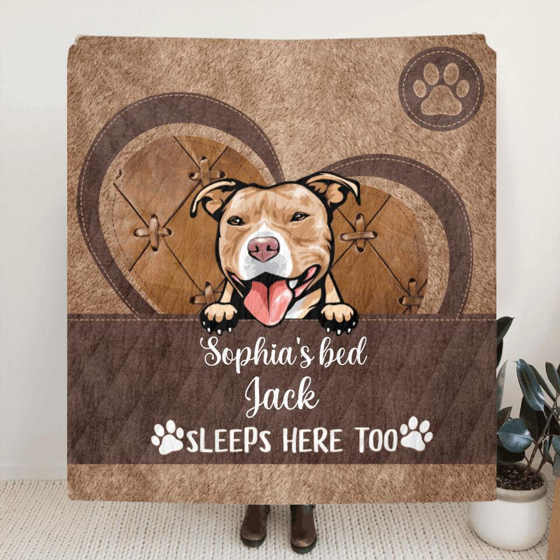 Personalized Pet Quilt/Fleece Blanket/Pillow Cover  - Up to 4 Pets - Best Gift For Dog/Cat Lovers
