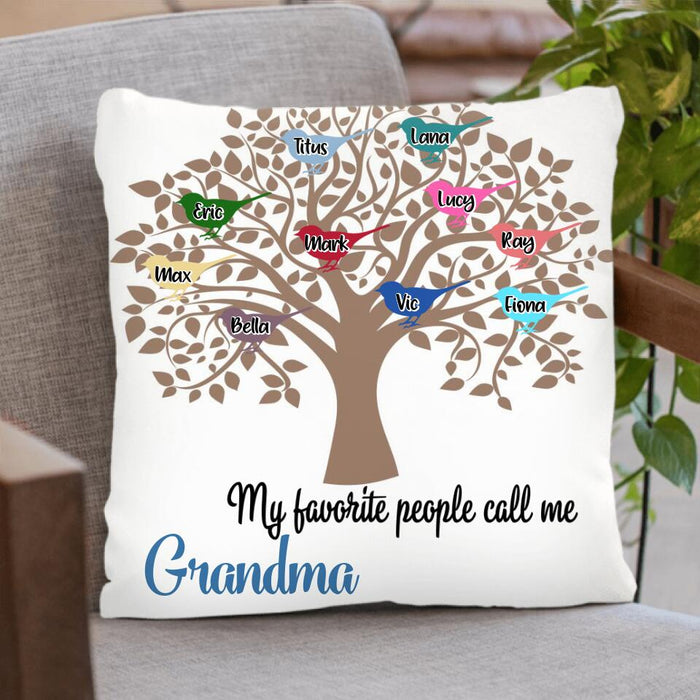 Custom Personalized Family Tree Pillow Cover- Upto 10 Birds - Christmas Gift For Family - My Greatest Blessings Call Me