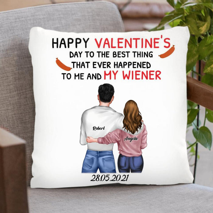 Personalized Couple Pillow Cover, Gifts for Couple Valentines Day - Happy Valentine's