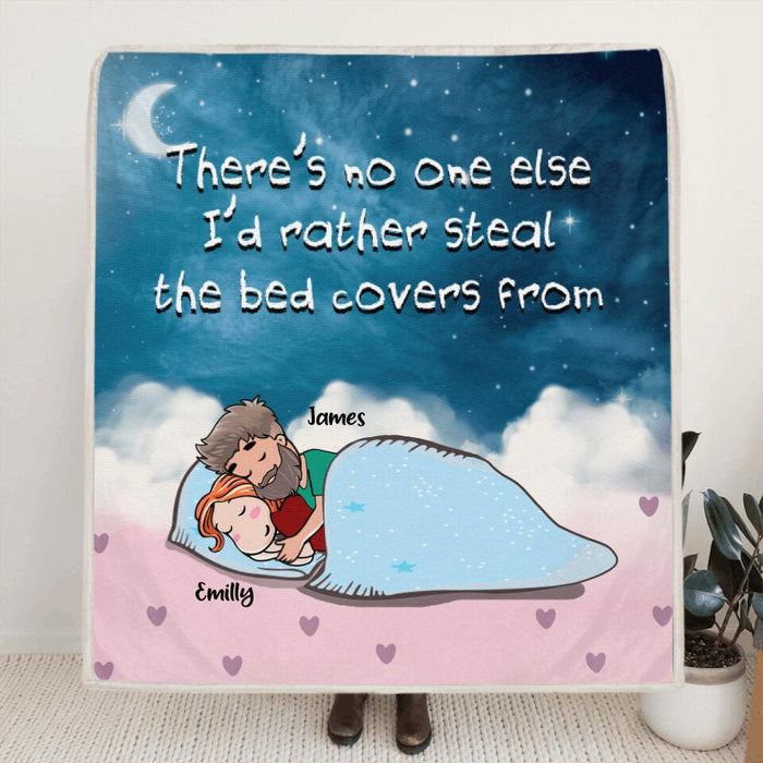 Custom Personalized Couple Sleeping Quilt/Fleece Blanket & Pillow Cover - Best Gift For Couple Valentine's Day