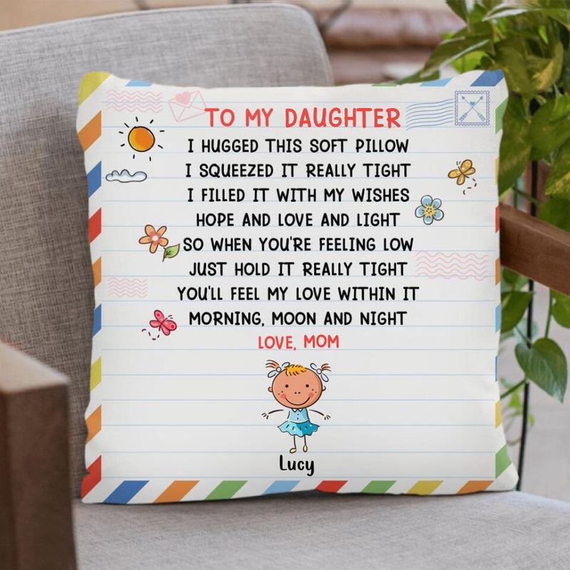 Personalized To My Daughter Pillow Cover/Quilt/Fleece Blanket - Up to 14 Kids - Gift Idea For Family