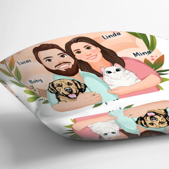 Custom Personalized Cartoon Couple Pillow Cover - Gift Idea For Couple - And So Together We Built A Life We Loved