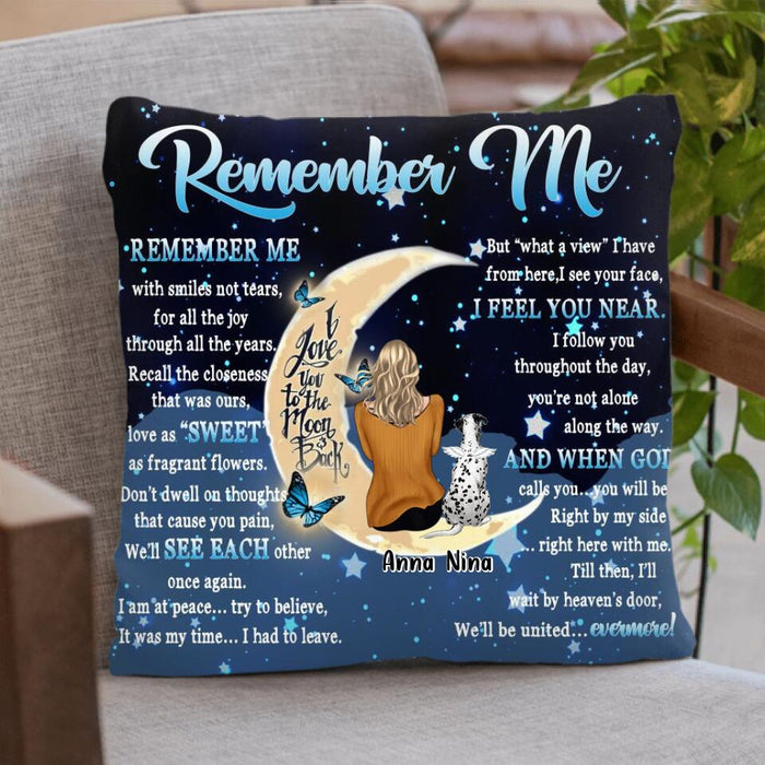 Custom Personalized Memorial Quilt/Fleece Blanket & Pillow Cover - Upto 4 Pets - Best Gift For Dog/Cat Lovers - Remember Me