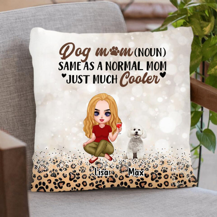 Custom Personalized Dog Mom Quilt/Fleece Blanket & Pillow Cover - Upto 6 Dogs - Best Gift For Dog Lover - Crazy Dog Mom