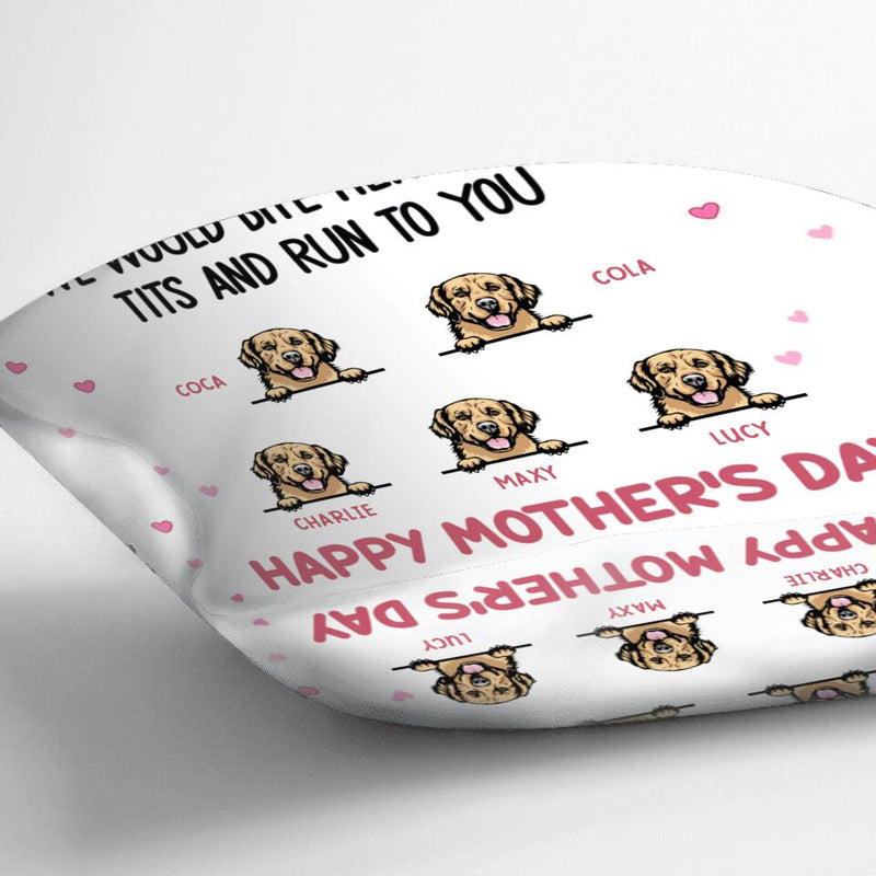 Personalized Dog Pillow Cover - Gift For Mother's Day/Dog Lovers with up to 5 Dogs - To The Best Dog Mom Ever