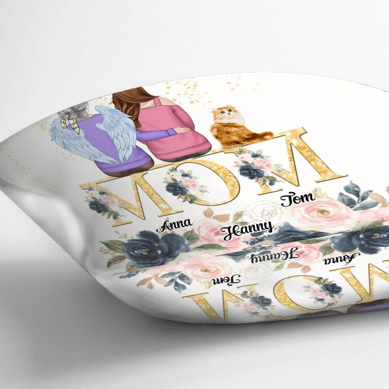 Personalized Mom & Kid Quilt/Fleece Blanket/Pillow Cover - Up to 2 Pets - Mother's Day Gift From Kid - We Love You