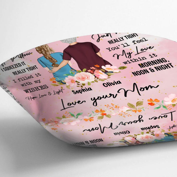 Custom Personalized To My Daughter Pillow Cover & Fleece/ Quilt Blanket - Gift For Daughter From Mother - Hold This Pillow And Consider It A Big Hug