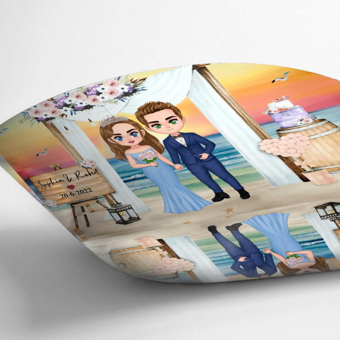 Custom Personalized Doll Chibi Wedding Pillow Cover - Gift Idea For Wedding Anniversary/For Her/For Him - You & Me, We Got This