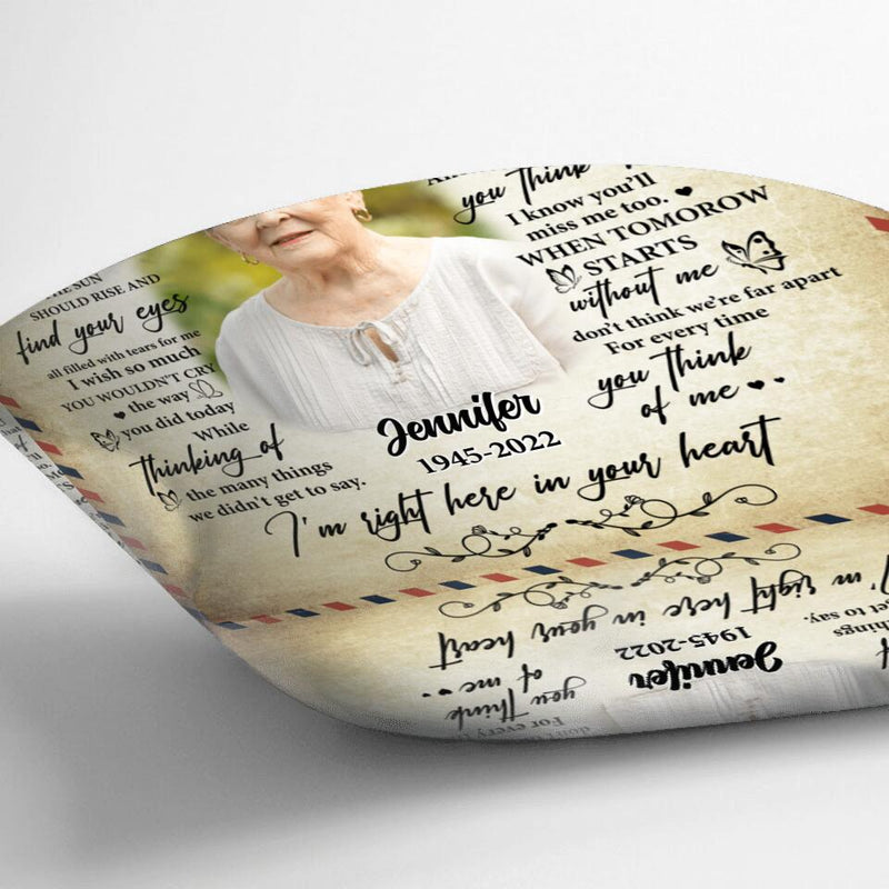 Personalized Memorial Quilt/Fleece Blanket/Pillow Cover - Memorial Gift Idea For Family - A Letter From Heaven