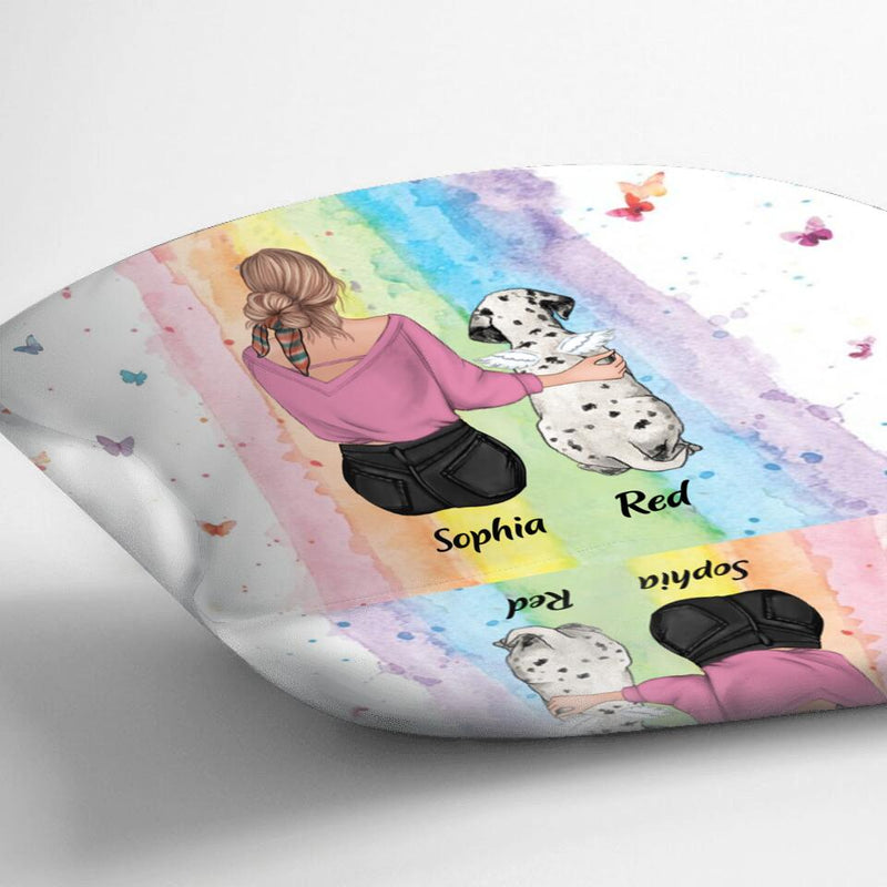 Personalized Pet Mom/Dad Pillow Cover - Gift Idea For Dog/Cat Owner - I Wish The Rainbow Bridge Had Visiting Hours