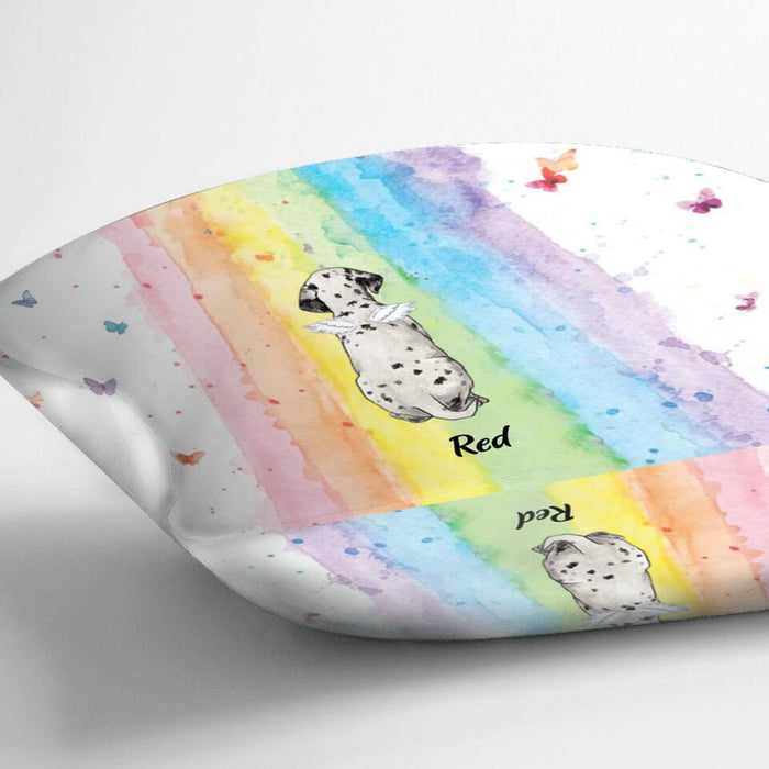 Custom Personalized Pet Pillow Cover - Gift Idea For Dog/ Cat Owner with up to 5 Pets - I Wish The Rainbow Bridge Had Visiting Hours