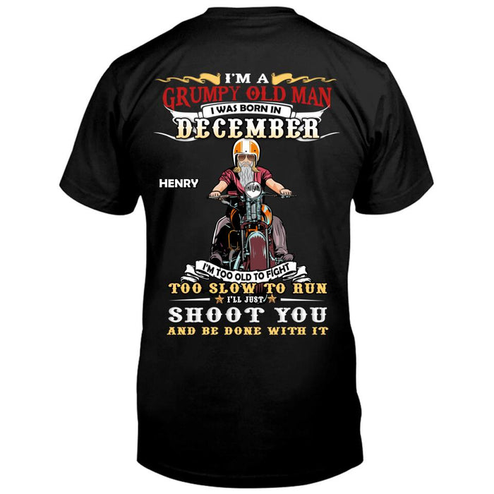 Custom Personalized Biker Man T-Shirt - Gift Idea For Biker Lovers - I'm A Grumpy Old Man