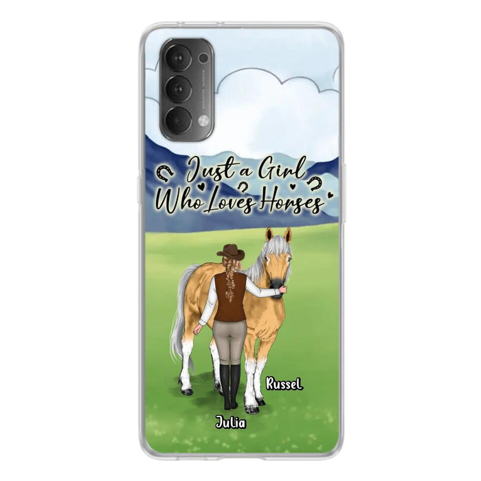 Custom Personalized Horse Girl Phone Case - Gift Idea For Horse Lovers/Horse Owners - Just A Girl Who Loves Horses - Case For Oppo, Xiaomi & Huawei