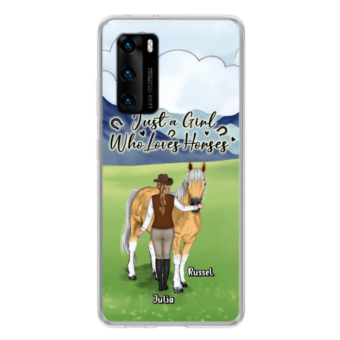 Custom Personalized Horse Girl Phone Case - Gift Idea For Horse Lovers/Horse Owners - Just A Girl Who Loves Horses - Case For Oppo, Xiaomi & Huawei