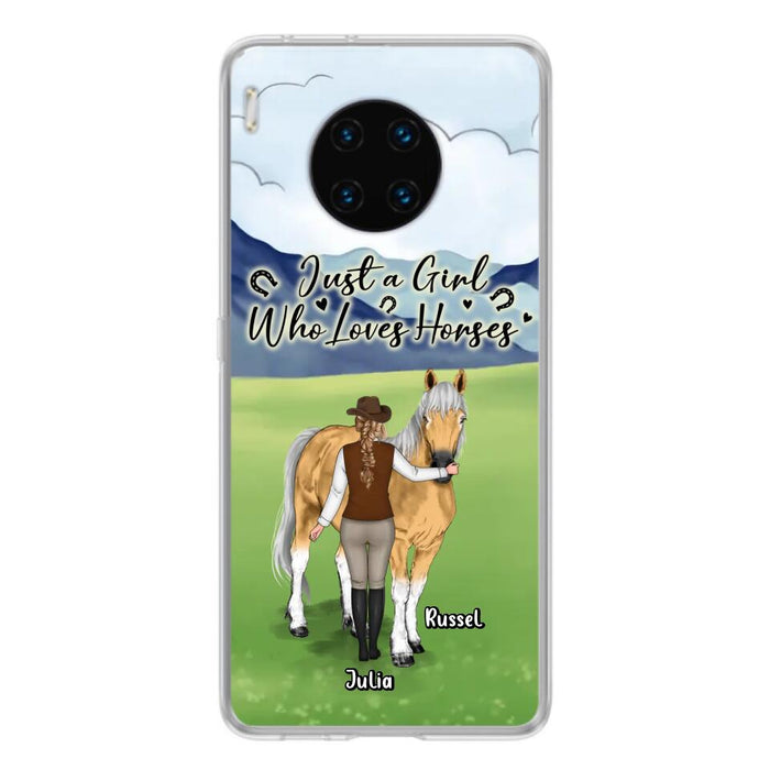 Custom Personalized Horse Girl Phone Case - Gift Idea For Horse Lovers/Horse Owners - Just A Girl Who Loves Horses - Case For Oppo, Xiaomi & Huawei