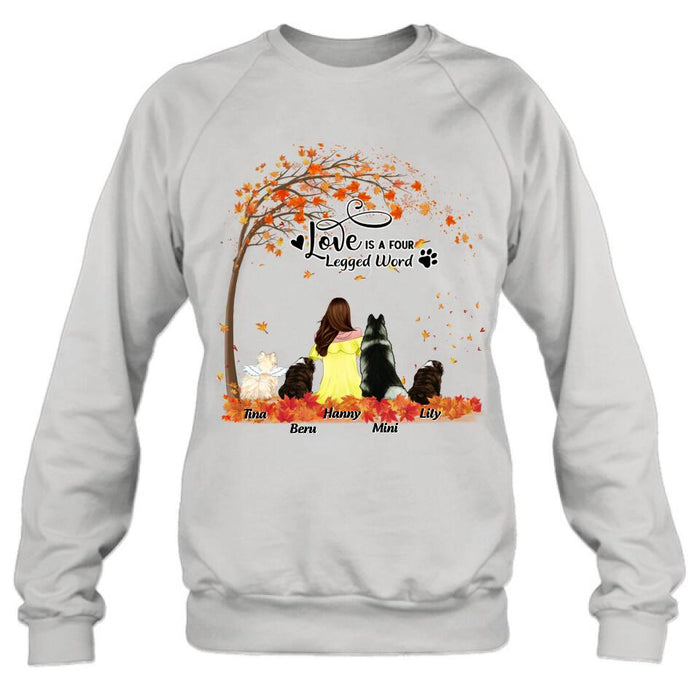 Custom Personalized Dog Mom Autumn T-shirt/Hoodie/Sweater/Long Sleeves - Gift for Dog Mom - Up to 4 Dogs