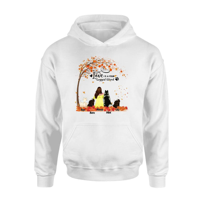 Custom Personalized Dog Mom Autumn T-shirt/Hoodie/Sweater/Long Sleeves - Gift for Dog Mom - Up to 4 Dogs