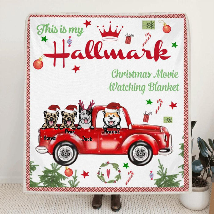 Custom Dog Blanket, Personalized Dog Blanket, Christmas Gifts For Dog Lovers, Dog owners - This Is My Hallmark Chirstmas Movie Watching Blanket