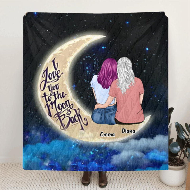 Personalized Mother's Day Quilt/Fleece Blanket - Mother's Day Gift From Daughter to Mom - Best mother’s day gift ideas - I love you to the moon and back