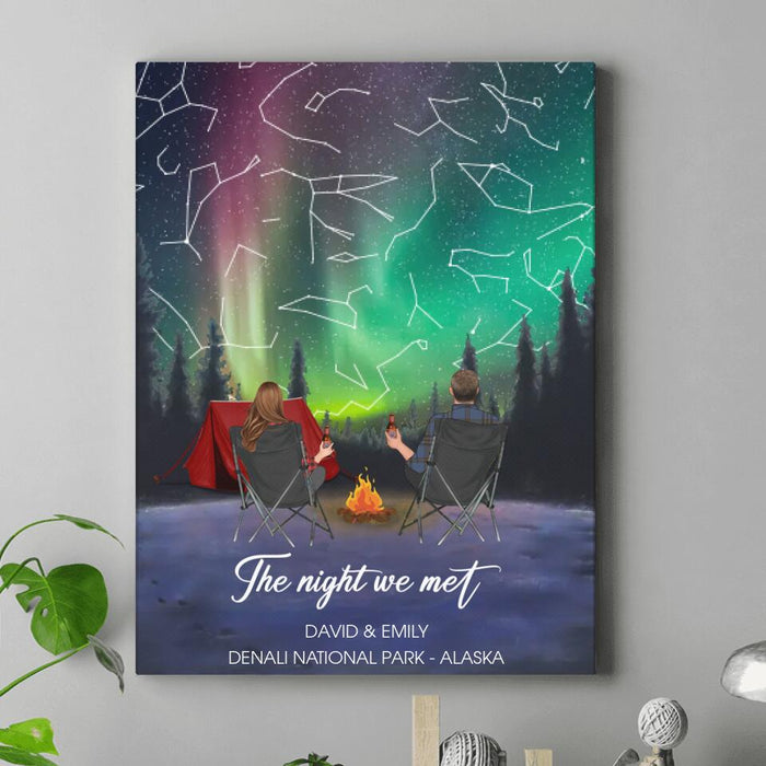 Custom Personalized Camping Couple Canvas - Anniversary Gift for Couple - The Night we Met