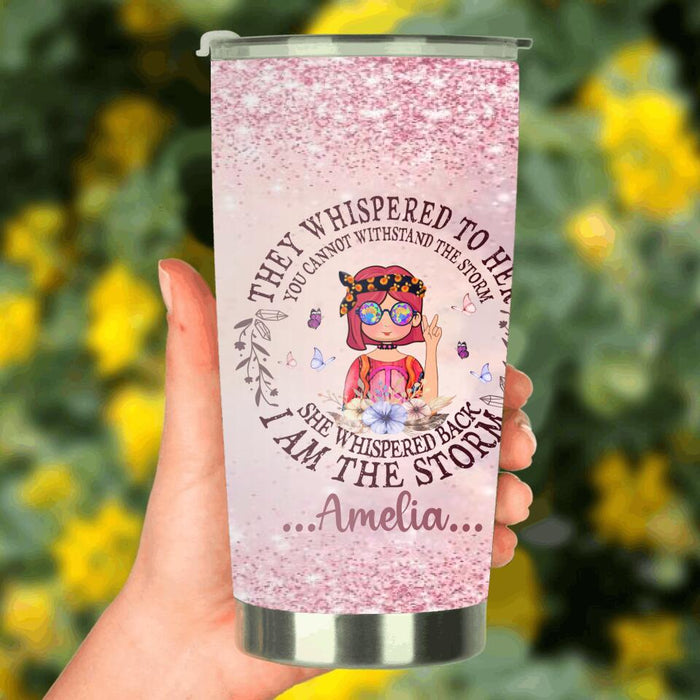 Custom Personalized Hippie Girl Tumbler - Best Gift For Hippie Girl - I Am The Storm