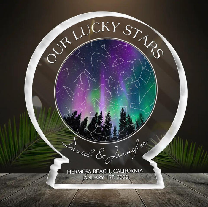 Custom Personalized Couple Acrylic Plaque - Gift Idea for Couple - Our Lucky Stars