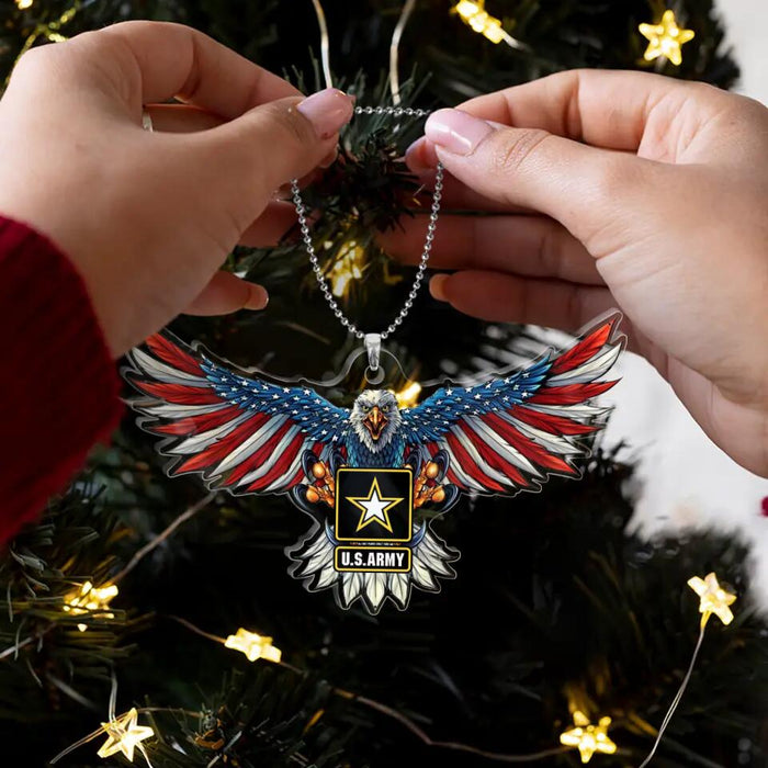 Custom Personalized Veteran Eagle Acrylic Ornament - Christmas/Veteran's Day Gift Idea For Veteran