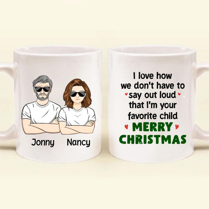 Custom Personalized Family Mug - Mom/Dad With A Child - Gift Idea For Family - Merry Christmas