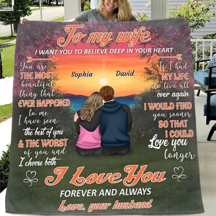 To My Wife Single Layer Fleece/ Quilt - Gift Idea For Couple/ Wife - I Want You To Believe Deep In Your Heart