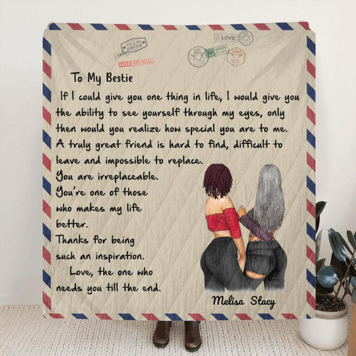 Personalized Handwritten Letter Blanket, Best Friend Christmas Gift Ideas - To My Besties Love Letter Single Layer Fleece/ Quilt - 2 Girls