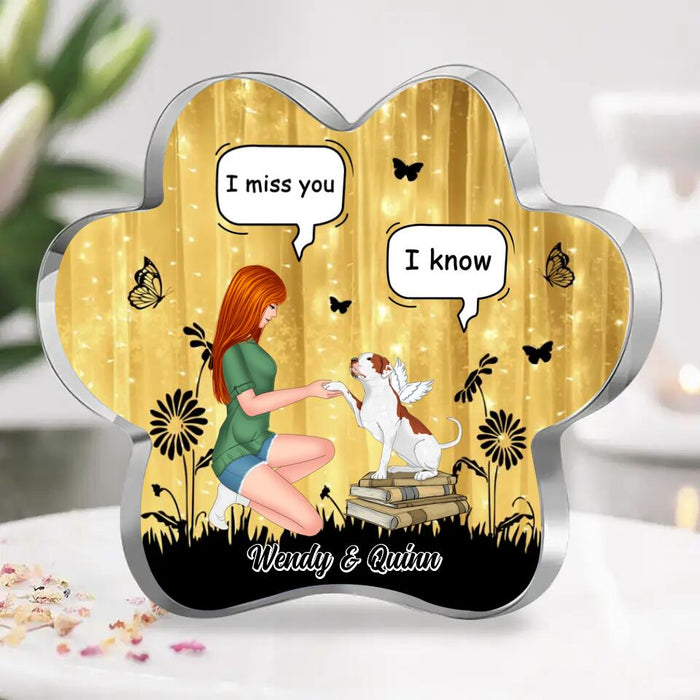 Custom Personalized Dog Mom Paw Acrylic Plaque - Christmas Gift Idea for Dog Lovers