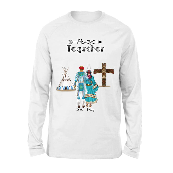 Custom Personalized Native American Couple T-shirt/Hoodie/Sweater/Long Sleeves - Gift for Native Couple