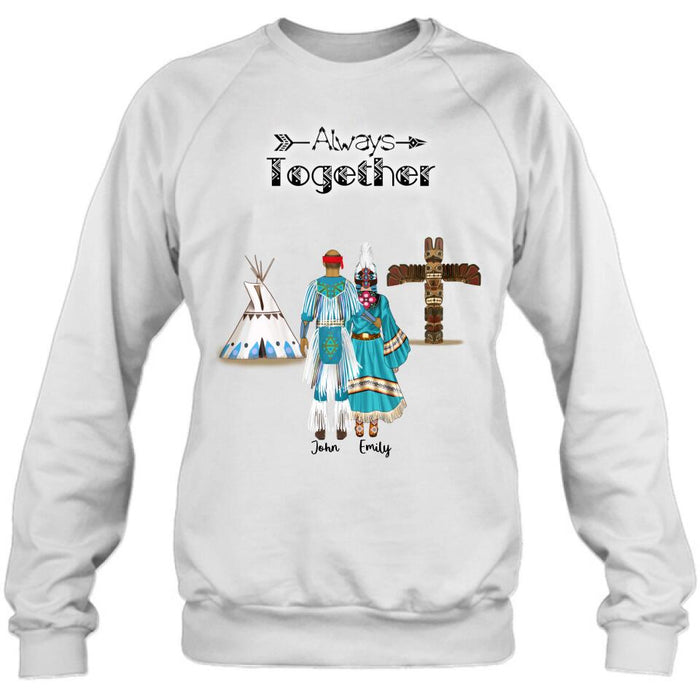 Custom Personalized Native American Couple T-shirt/Hoodie/Sweater/Long Sleeves - Gift for Native Couple