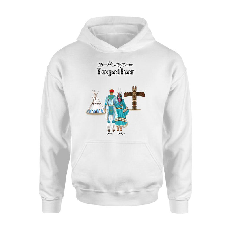 Custom Personalized Native American Couple T-shirt/Hoodie/Sweater/Long Sleeves - Gift for Native Couple