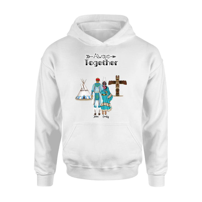 Custom Personalized Native American Couple T-shirt/Hoodie/Sweater/Long Sleeves - Gift for Native Couple