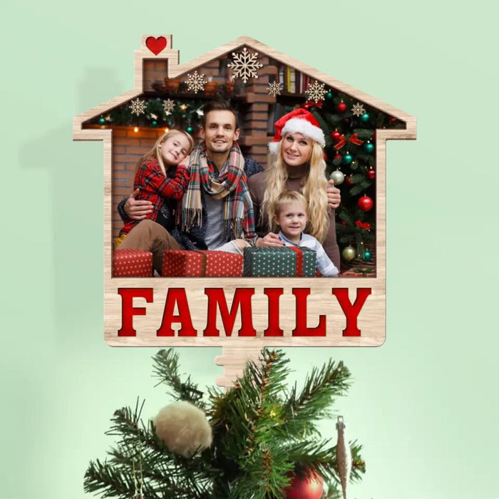 Custom Personalized Family Photo Tree Topper - Christmas Gift Idea for Family