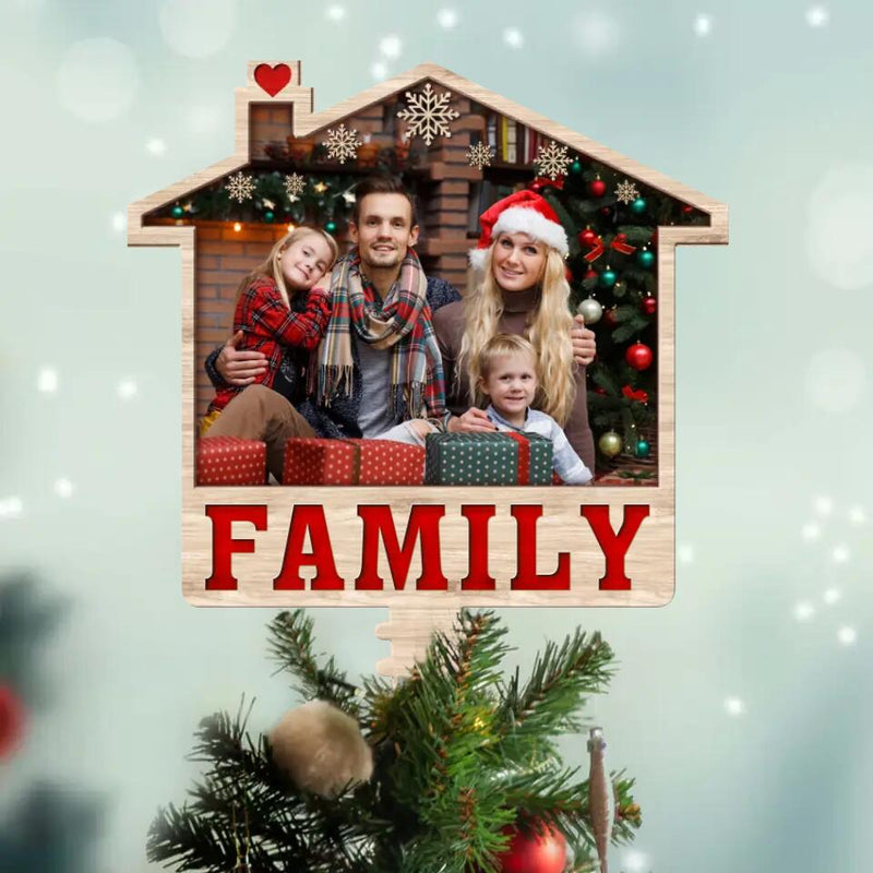 Personalized Family Photo Tree Topper - Christmas Gift Idea for Family