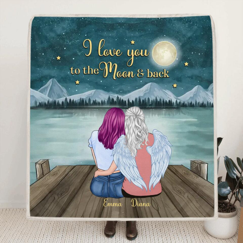 Personalized Mom & 1 Daughter Quilt/Fleece Blanket - Mother's Day Gift From Daughter to Mom - Best mother’s day gift ideas